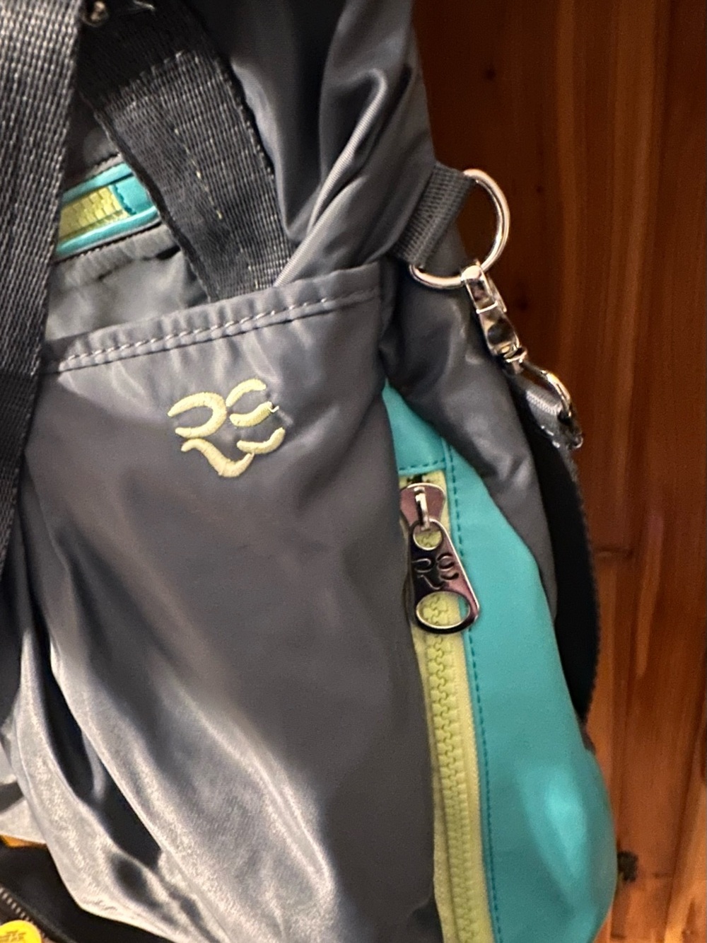 Rare Earth Everyday Teal and Gray Tote with Contrast Zipper